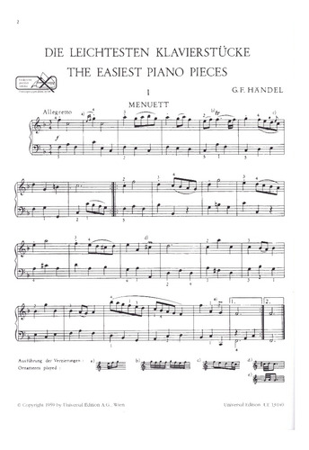 Ein Handel Album Fur Klavier / A Handel Album For Piano.