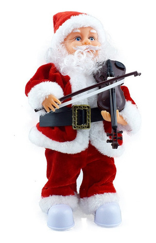 Papá Noel Musical Con Movimiento Con Violín [u]