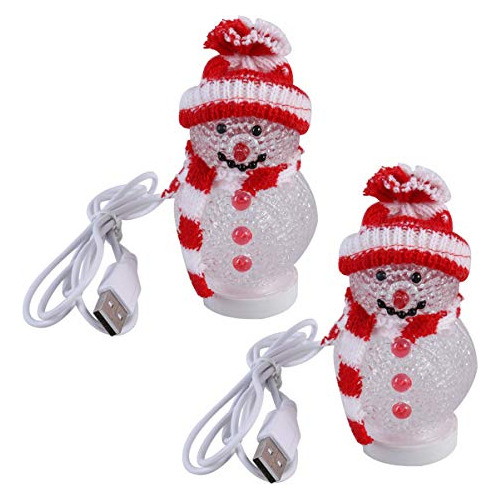 2 Luces De Navidad Usb, Luces De Muñeco De Nieve Usb, ...