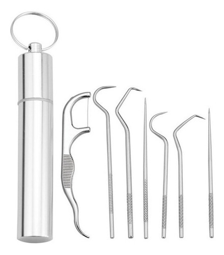 Para Juego Palillos Dientes Acero Inoxidable Con Estuche