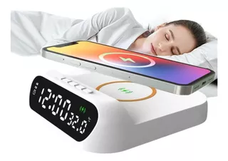 Reloj De Carga Inalámbrico Multifunción 3 En 1 Led 15w