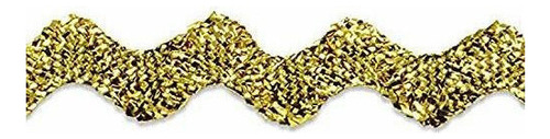 Trims By The Yard 3/8 Medium Ric Rac Trim, 36 Yardas, Oro Me