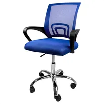 Comprar Sillon Ejecutivo Respaldo Alto Silla Escritorio Pc Tapizado Color Azul Material Del Tapizado Azul