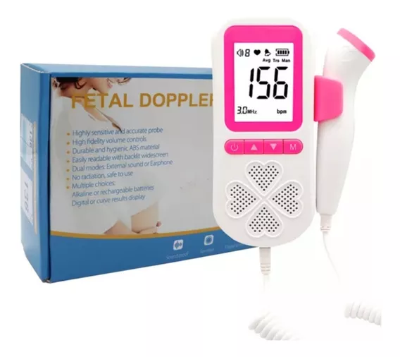 Monitor Para Bebé Recargable Doppler Fetal Portatil 3.0mhz