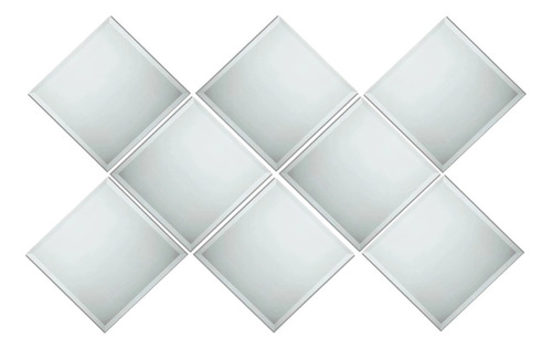 Kit Espelho Mosaico Bisotê Com 8 20x20cm Decorativo