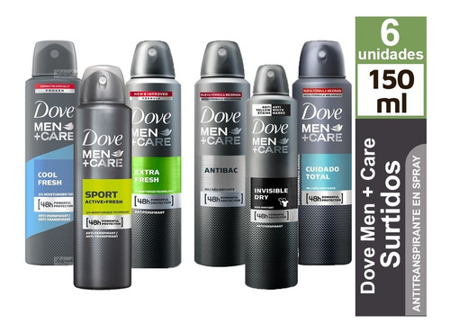 Dove Desodorante Spray Variedades Pack 6 Unidades 150ml