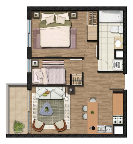 Departamento 2d+1b+estacionamiento,cercano A 1 Norte