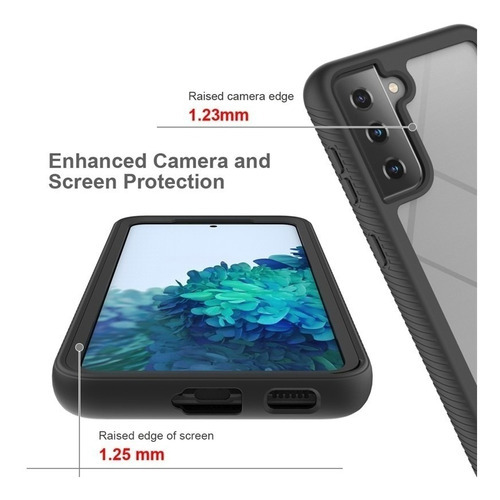 Funda Aura Para Samsung Galaxy S21 Sm-g991 Proteccion 360 Color Negro