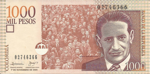 Colombia 1000 Pesos, 1 Noviembre 2005