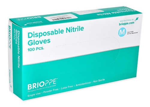 Imagen 6 de 7 de Guantes De Nitrilo Libre De Latex Sin Polvo Azul Negro 100pz