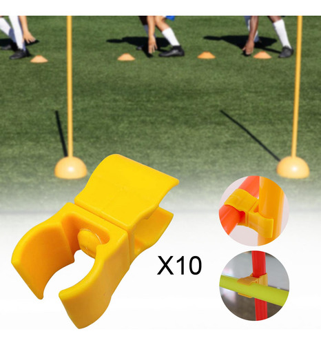 2 X 10 Uds. Clip Conector Para Poste De Bandera De Amarillo