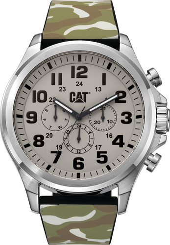 Reloj Cat Operator Camo Pu.149.20.010 Citizen 2315 48mm Color de la malla Verde Color del bisel Plateado Color del fondo Gris