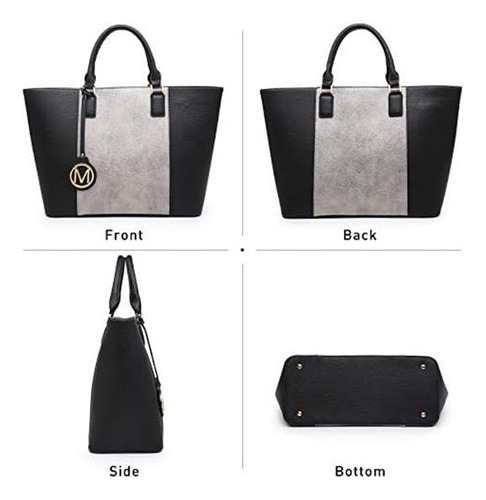 Mkp, Bolsos De Mano Grandes De Dos Tonos Para Mujer, Bolsos