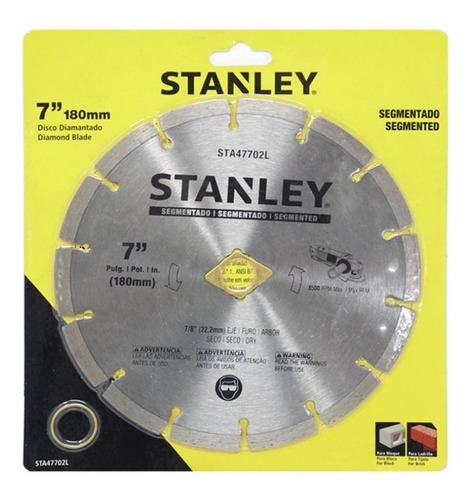 Disco Diamantado Stanley 7  Sta47702l Segmentado 180mm 7/8 