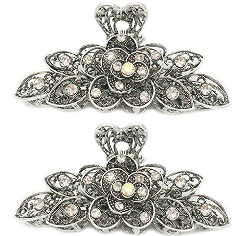 2 Piezas Mujeres Retro Elegante Aleacion De Diamantes De Im