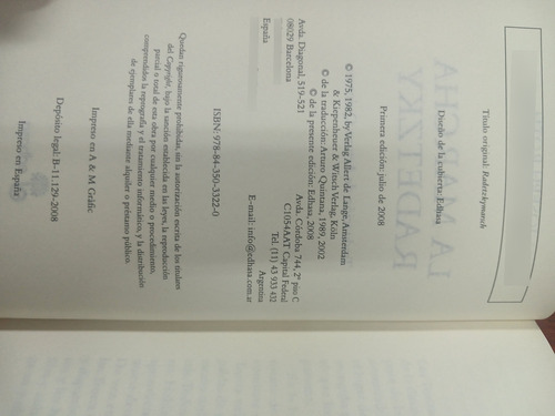 Joseph Roth- La Marcha Radetzky- Edhasa- Tapa Dura (Usado)