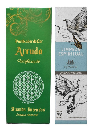 Incenso Ananda Arruda E Nirvana Limpeza Espiritual 2 Un.