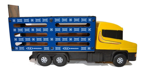Caminhão Boiadeiro Madeira E Plastico Brinquedo Grande 26x70