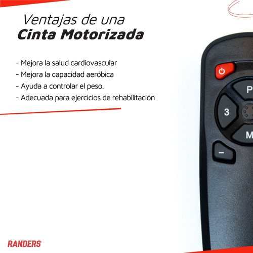 Imagen 3 de 9 de Cinta Caminar Con Motor Arg-360 Randers Ultraplana Display N