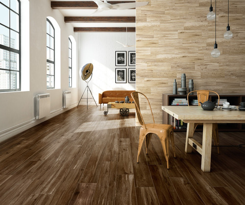 Porcelanato Dash Wengue 23,3 X 120 Cm Tipo Madera