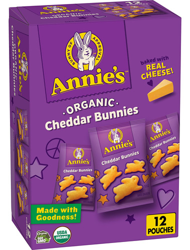 Annie's Organic Cheddar Bunnies - Galletas Horneadas, 12 Onz