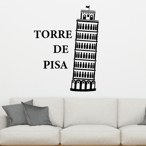 Vinil Decorativo P/pared Viajes Torre De Pisa 120x60cm