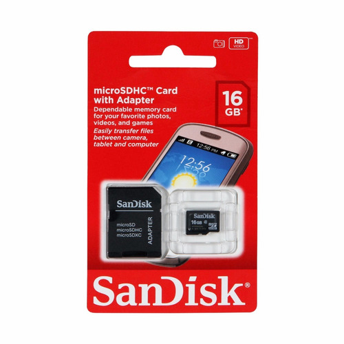 Memoria Micro Sd 16gb Sandisk Clase 4 Celulares Mp5 Camara
