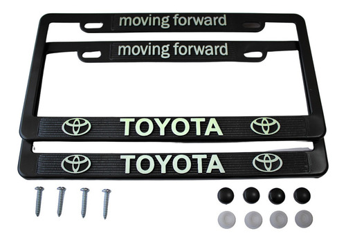 Porta Placas Toyota Reflejante Cubre Pijas Kit