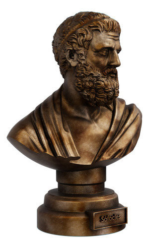 Estátua Busto Sófocles - Dramaturgo Grego Cor Cor Cobre Antigo