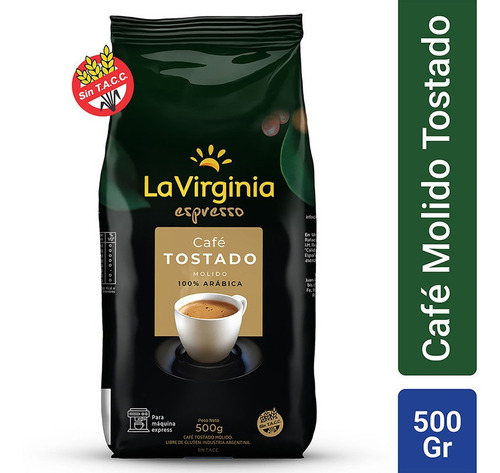 Cafe Tostado Molido Espresso La Virginia 500 G Sin Tacc