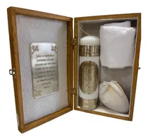 Comprar Kit Cofre Madera Bautizo Espíritu Santo Caliz Vela Concha To
