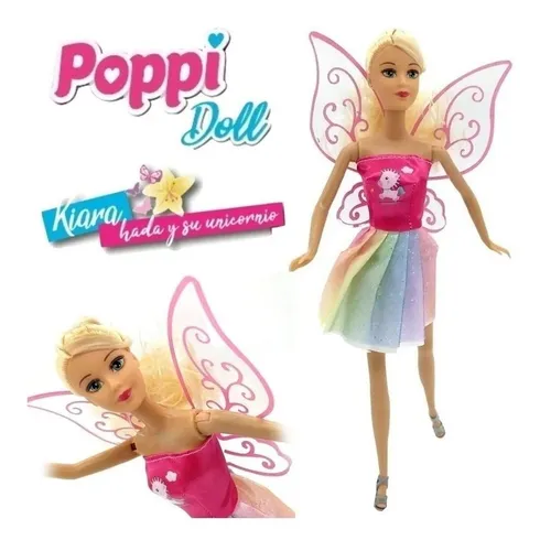 Kiara Mu eca Princesa Hada Y Su Caballo Unicornio Poppi Doll