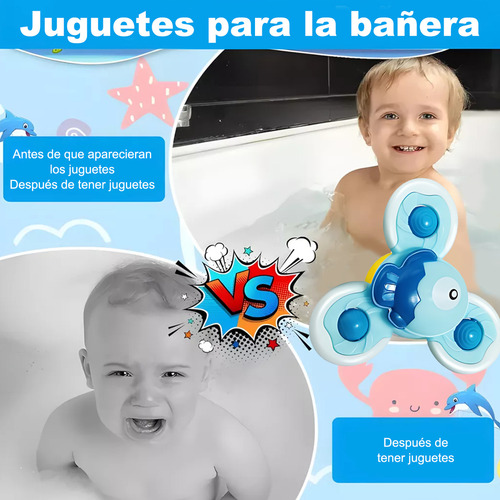 10pzs Juguetes De Baño Para Bebes 1 Año Sensoriales Niños Color Amarillo