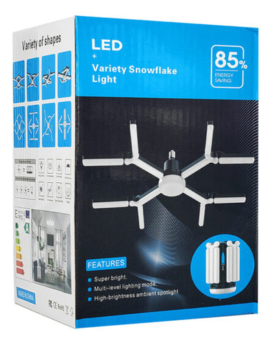 Lámpara De Techo Led Súper Brillante, 12 Aspas Deformables