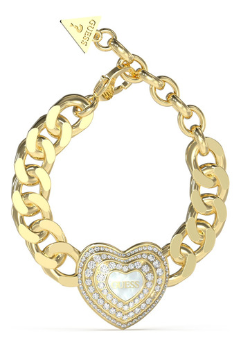  Pulsera Guess Jubb04014jwygwhl De Acero Inoxidable Color Dorado Para Adultos 19cm De Largo / 8  De Diámetro