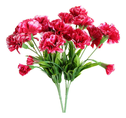 Ramo De Flores Artificiales Rojas, 8 Piezas Para Decorar