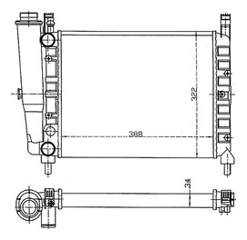 Radiador Fiat Uno/premio/elba/duna/fire 1050/1.3 Nafta 89/90