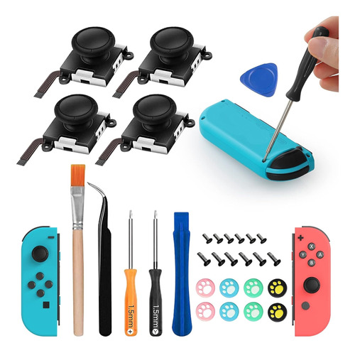 Kit Herramientas Reparacion Switch Joycon Joystick 4 Sticks