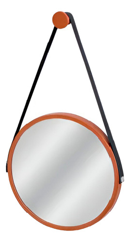 Espelho Redondo Adnet 50cm Aro Em Alumínio C/ Suporte Moldura Bronze