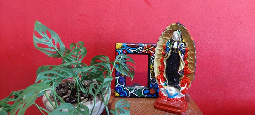 Virgen De Yeso Pintada A Mano