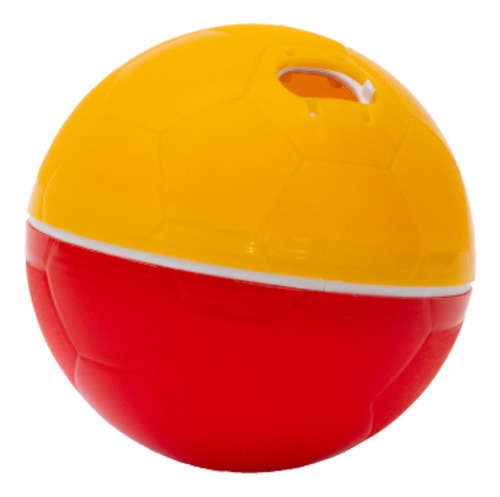 Brinquedo Interativo Liberador Petisco Cães Mini Crazy Ball Cor Vermelho/Amarelo