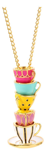 Rongji Joyería Collar De Taza De Café Con Taza De Té En 3d -