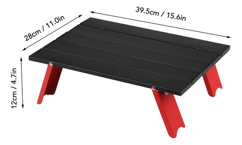 Mesa Plegable De Camping Para Picnic En La Playa Negro Rojo