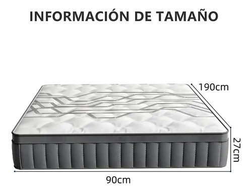 Colchon 1 Plaza Espuma 90cm X 190cm X 27cm
