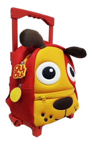 Mochila Jardín Con Carro 11 Pulgadas Perro Perrito Funyland Color Rojo