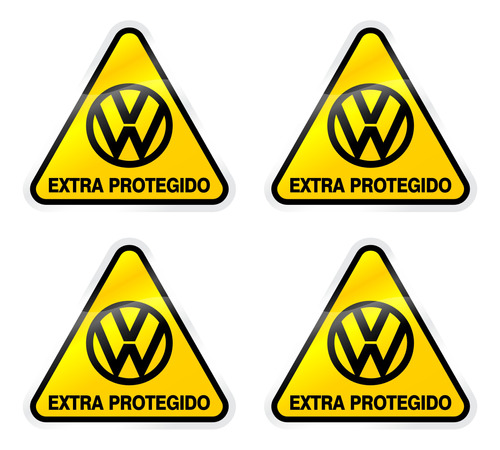 Kit 4 Adesivos Volkswagen Extra Protegido Jdm Vw Novidade