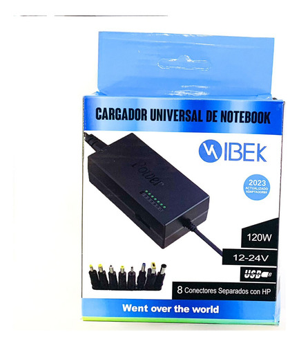 Cargador Universal De Notebook 8 Conectores Separados Color Negro