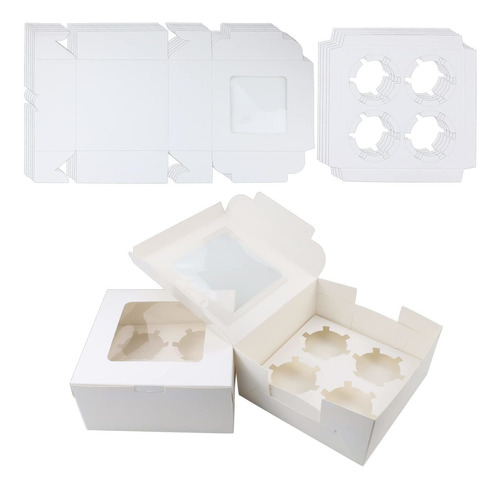 Gothabach 18 Caja Papel Blanco Para Cupcake 4 Regalo Galleta