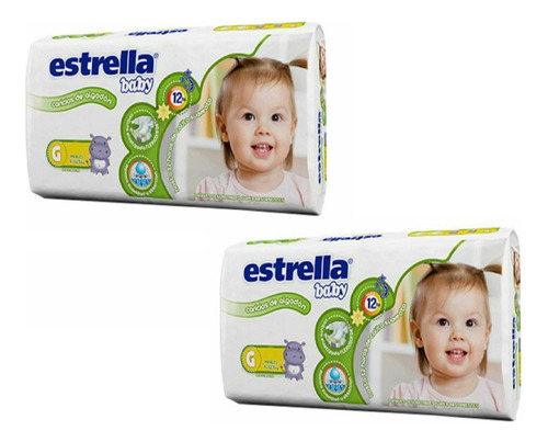 120 Pañales Estrella Baby G - Grande (9 A 12,5kg) 2 Packs 60