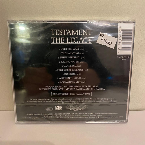 Imagen 2 de 5 de Testament The Legacy Cd Eu Nuevo